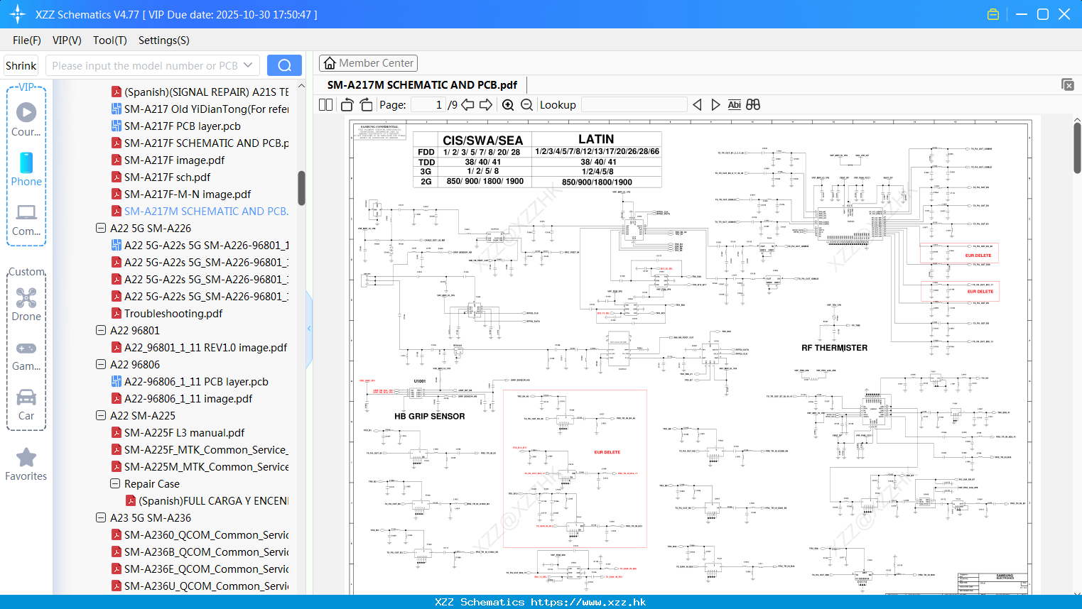 Samsung SM-A217M SCHEMATIC AND PCB